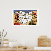 Ohio Buckeye Staat 20x30 Ansichtkaart Poster (Keuken)