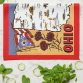 Ohio Buckeye Staat Ansichtkaart Theedoek (Gevouwen)