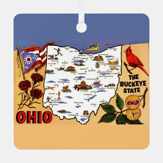 Ohio Buckeye Staat Postkaart Ornament (Voorkant)