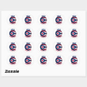 OHIO BUCKEYE STAATSVLAG RONDE STICKER (Vel)