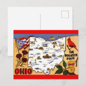 Ohio Buckeye State Ansichtkaart Briefkaart (Voorkant / Achterkant)
