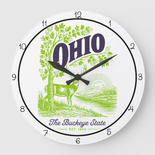 Ohio Buckeye State Deer  Grote Klok (Voorkant)