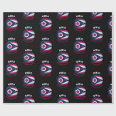 OHIO BUCKEYE STATE FLAG CADEAUPAPIER (Vlak)