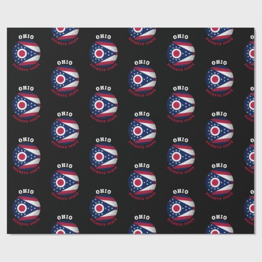 OHIO BUCKEYE STATE FLAG CADEAUPAPIER (Vlak)
