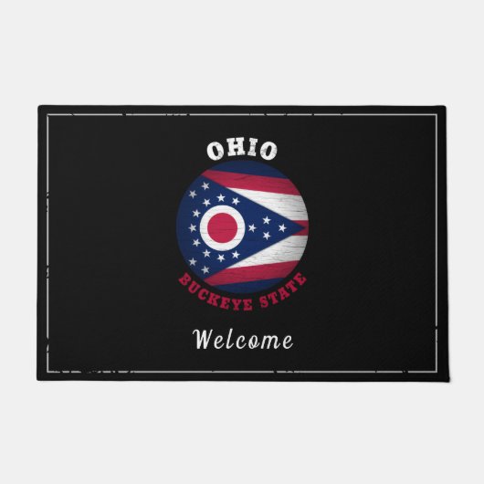 OHIO BUCKEYE STATE FLAG DEURMAT (Voorkant)