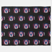 OHIO BUCKEYE STATE FLAG FLEECE DEKEN (Voorkant (Horizontaal))