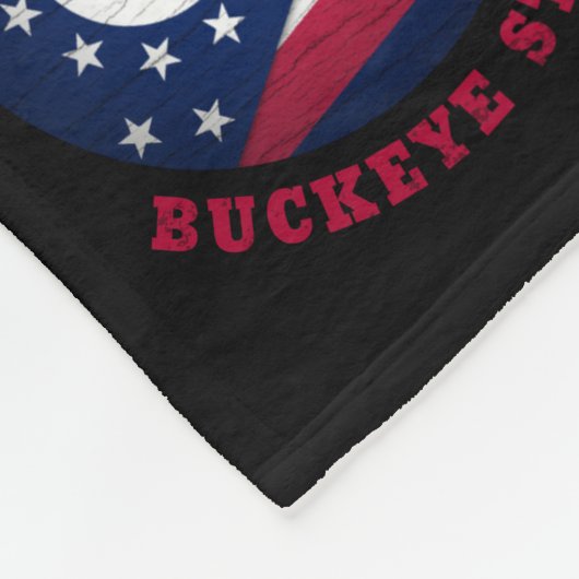 OHIO BUCKEYE STATE FLAG FLEECE DEKEN (Hoek)