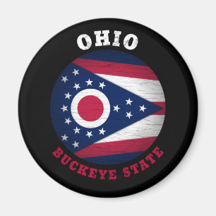 OHIO BUCKEYE STATE FLAG MAGNEET