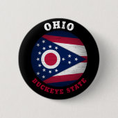 OHIO BUCKEYE STATE FLAG RONDE BUTTON 5,7 CM (Voorkant)