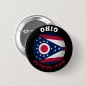 OHIO BUCKEYE STATE FLAG RONDE BUTTON 5,7 CM (Voorkant /achterkant)