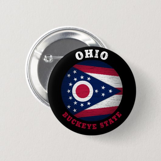 OHIO BUCKEYE STATE FLAG RONDE BUTTON 5,7 CM (Voorkant /achterkant)