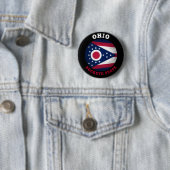 OHIO BUCKEYE STATE FLAG RONDE BUTTON 5,7 CM (In situ)