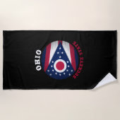 OHIO BUCKEYE STATE FLAG STRANDLAKEN (Voorkant)
