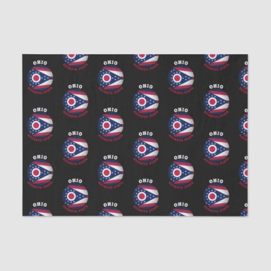 OHIO BUCKEYE STATE FLAG TISSUEPAPIER (Voorkant)