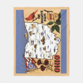 Ohio Buckeye State Fleece Throw Deken (Voorkant)