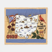  Ohio Buckeye State Fleece Throw Deken (Voorkant (Horizontaal))