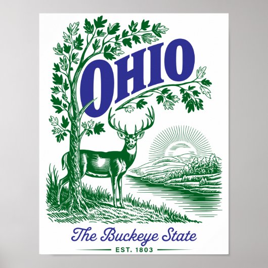 Ohio Buckeye State Herten & Natuur Design Poster (Voorkant)