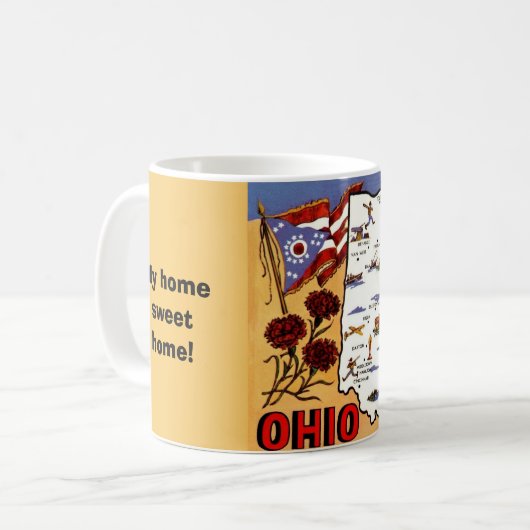  Ohio Buckeye State Postcard Mug Koffiemok (Voorkant links)