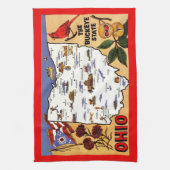  Ohio Buckeye State Postcard Theedoek (Verticaal)