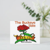 Ohio Buckeye State Red Carnan Briefkaart (Staand voorkant)
