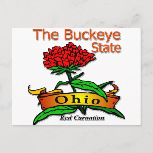 Ohio Buckeye State Red Carnan Briefkaart (Voorkant)