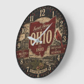Ohio Buckeye State Rustic Farmhouse Vintage Grote Klok (Hoek)