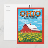Ohio Buckeye State Vintage Barn Briefkaart (Voorkant / Achterkant)