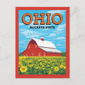 Ohio Buckeye State Vintage Barn Briefkaart (Voorkant)
