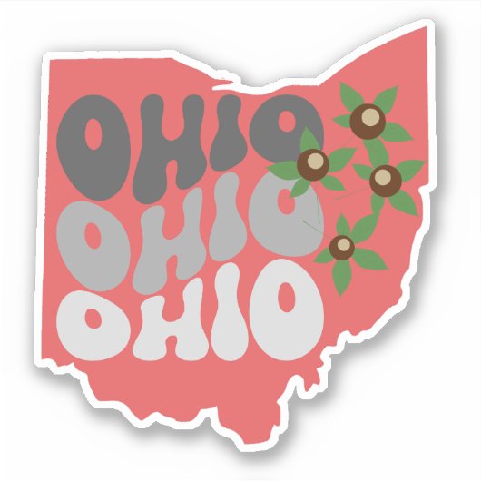 Ohio Buckeye State Waterdicht Sticker (Voorkant)
