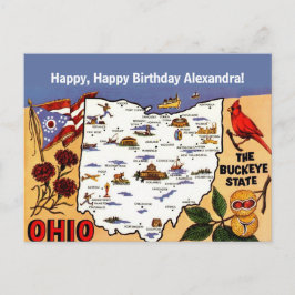Ohio Buckeye-verjaardagsansichtkaart Briefkaart