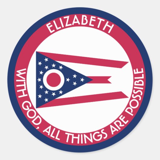 Ohio Burgee de speciale vlag van Buckeye Ronde Sticker (Voorkant)