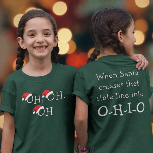 Ohio Christmas OH Santa Hat Vakantie Kinder T-shirt