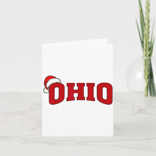 Ohio Christmas Santa Hat Retro Throwback Souvenir  Kaart (Voorkant)