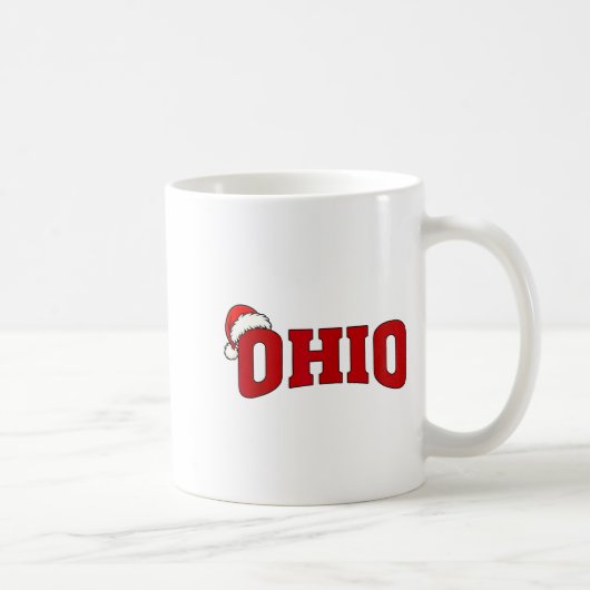 Ohio Christmas Santa Hat Retro Throwback Souvenir  Koffiemok (Rechts)