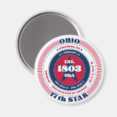Ohio Cirkel Typografie Souvenir Magneet (Voorkant / Achterkant)