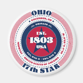 Ohio Cirkel Typografie Souvenir Magneet