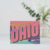 Ohio City Skyline Pop Art Briefkaart (Staand voorkant)