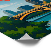 Ohio Cleveland Columbus Cincinnati Midwest Reizen Poster (Hoek)