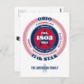 Ohio, Columbus, OH, Patriottisch, Monogram Briefkaart (Voorkant / Achterkant)