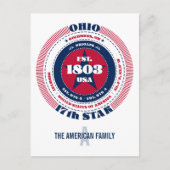 Ohio, Columbus, OH, Patriottisch, Monogram Briefkaart (Voorkant)