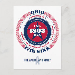 Ohio, Columbus, OH, Patriottisch, Monogram Briefkaart