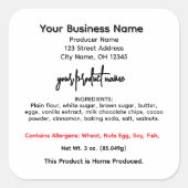 Ohio cottage food wet labels (Voorkant)