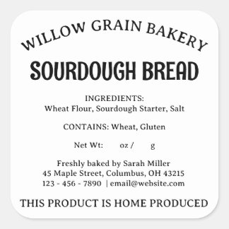 OHIO Cottage Law Voedsel Sourdough Brood Etiket