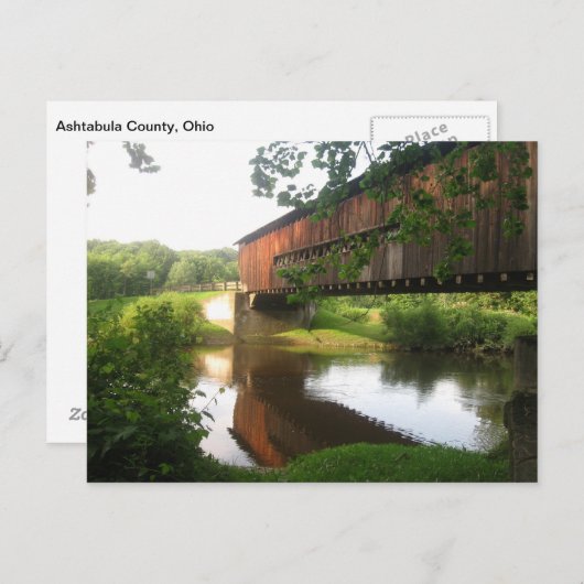 Ohio Covered Bridge and Stream Briefkaart (Voorkant / Achterkant)