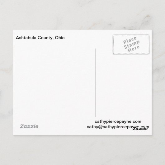 Ohio Covered Bridge and Stream Briefkaart (Achterkant)