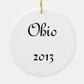 Ohio Covered Bridge en Stream Keramisch Ornament (Achterkant)