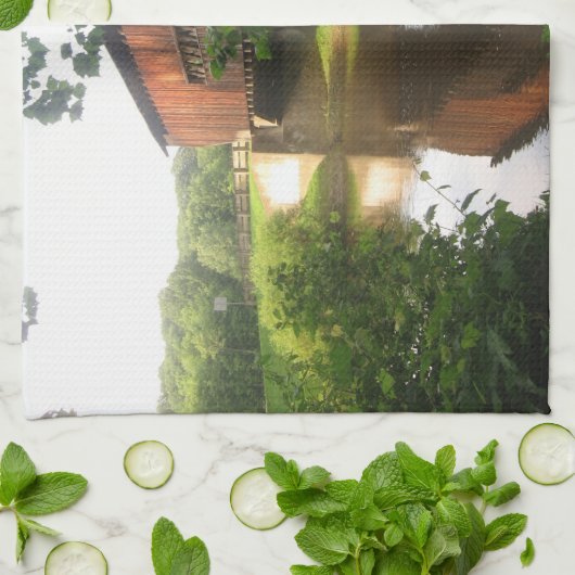 Ohio Covered Bridge en Stream Theedoek (Gevouwen)