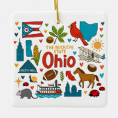 Ohio Custom Family Trip Christmas Keramisch Ornament (Voorkant)