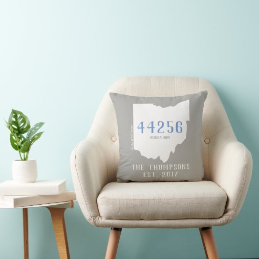 Ohio Custom Town Zip Code Home Pillow Kussen (Stoel)
