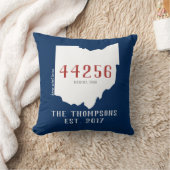 Ohio Custom Town Zip Code Home Pillow Navy Kussen (Deken)